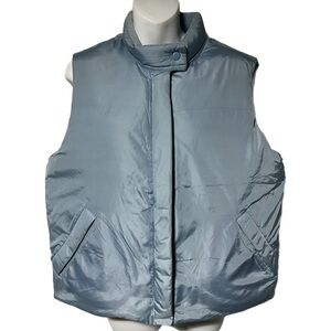 J. Crew Light Blue Down Puffer Vest Women’s Size Large